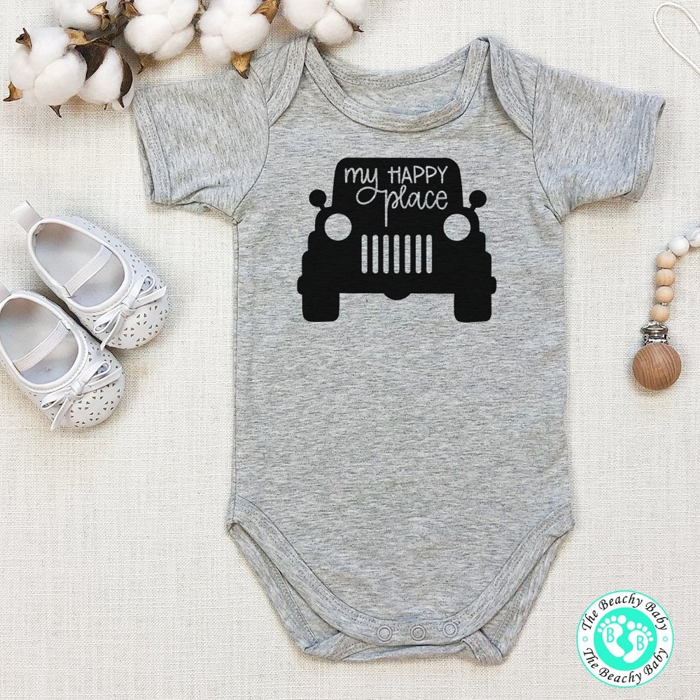 My Happy Place Infant Onesie- Jeep Baby Bodysuit